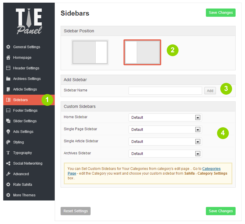 custom sidebar thesis theme